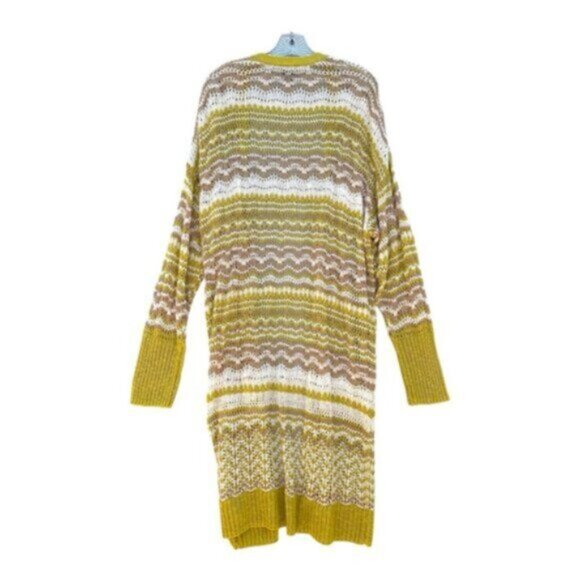 Scoop Women's Multi Color Long Open Front Pointelle Knit Cardigan Sweater Sz XXL - Picture 10 of 10
